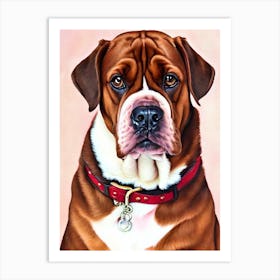 Dogue De Bordeaux 2 Watercolour Dog Art Print