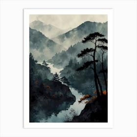 Asian Landscape Painting 46 Art Print