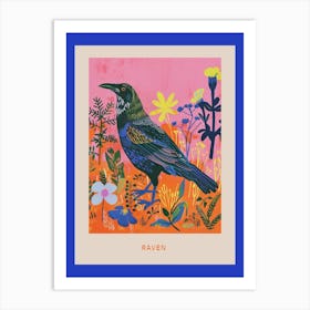 Spring Birds Poster Raven 1 Art Print