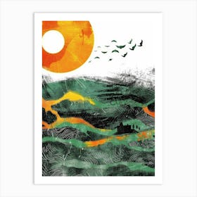 Sun And Birds Art Print