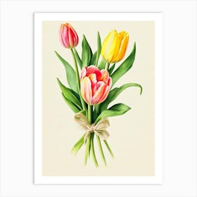 Tulips Vintage Flowers Flower Art Print