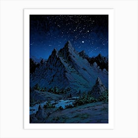 Night In The Mountains 2 Art Print