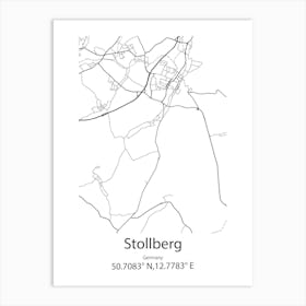 Stollberg,Germany Minimalist Map Art Print