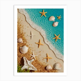 Sea Shells On The Beach Art Print