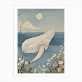 Whale In The Moonlight 1 Art Print