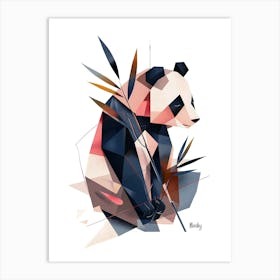 Geometric Panda, Minimalism, Cubism 1 Art Print
