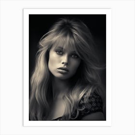 Black And White Photograph Of Brigitte Bardot 1 Art Print