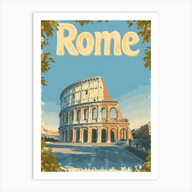 Aihrgdesign A Vintage Travel Poster Of Rome 2 Art Print