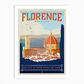 Florence Italy Travel Poster 1, Circe Denyer Art Print