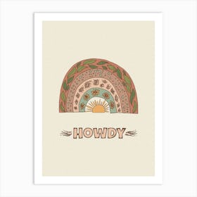 Cowgirl Rainbow + Text Art Print