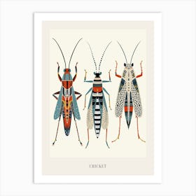 Colourful Insect Illustration Cricket 11 Poster Art Print