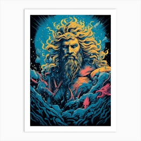 Poseidon Pop Art 3 Art Print