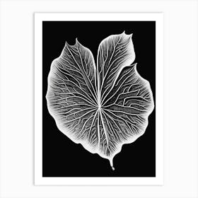 Gotu Kola Leaf Linocut 2 Art Print