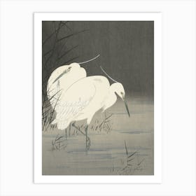 Japanese Ukiyo-E Egrets Art Print