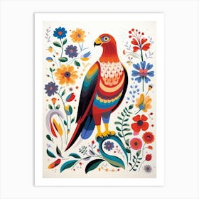 Scandinavian Bird Illustration Red Tailed Hawk 2 Art Print