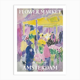 Vintage Flower Market Painting Amsterdam 3 Art Print