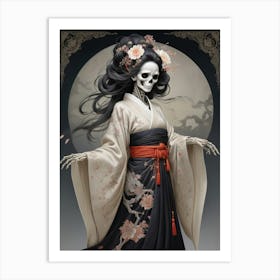 Skeleton Woman Art Print