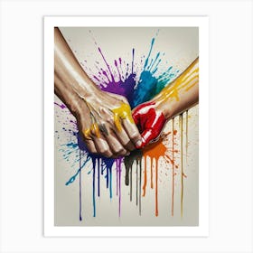 Two Hands Holding Hands Art Print