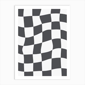 Checkerboard - Dark Grey Art Print