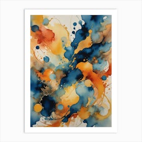 Blue Splashes Fragments of Time Art Print