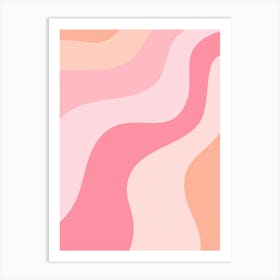 Pink And Orange Abstract Painting Art Print