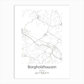 Borgholzhausen,Germany Minimalist Map Art Print