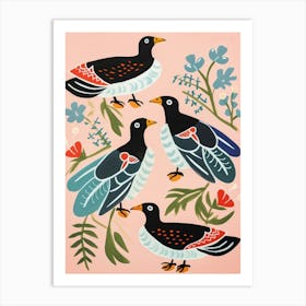 Folk Style Bird Painting Seagull 5 Art Print