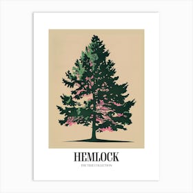 Hemlock Tree Colourful Illustration 3 Poster Art Print
