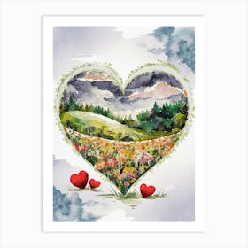 Watercolor Heart Art Print