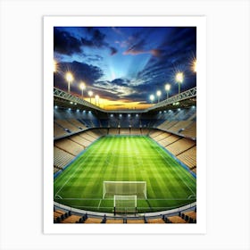 Soccer Stadium At Night 7 Art Print