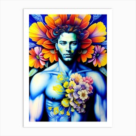 Man With Flowers On His Chest 1 Art Print