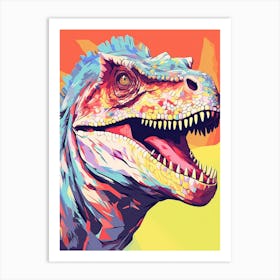 Colourful Dinosaur Carnotaurus 3 Art Print