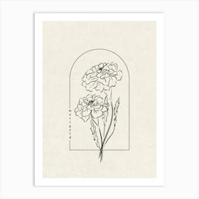 Marigold Flower Art Print