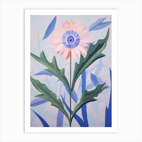 Cornflower 2 Hilma Af Klint Inspired Pastel Flower Painting Art Print
