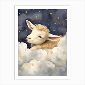 Sleeping Baby Goat Art Print