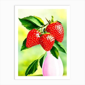 Strawberry Italian Watercolour fruit Art Print