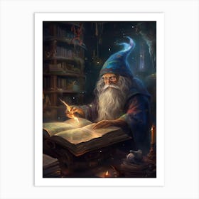 Wizard Reading Book 11 Art Print