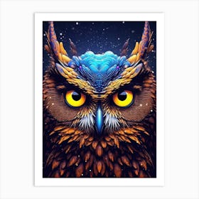 Tripping Owl in Space Art Print