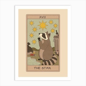The Star   Raccoons Tarot Art Print