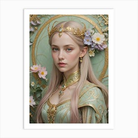 Fairytale Flower Princess Art Print