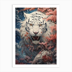 White Tiger Flower Art Print