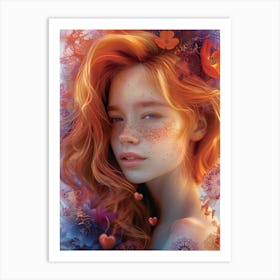 Girl With Red Hair 6 Art Print