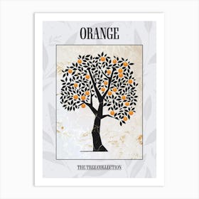 Orange Tree Simple Geometric Nature Stencil 1 Poster Art Print