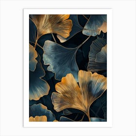 Ginkgo Leaves Wallpaper 2 Art Print