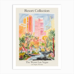 Poster Of The Wynn Las Vegas   Las Vegas, Nevada   Resort Collection Storybook Illustration 1 Art Print