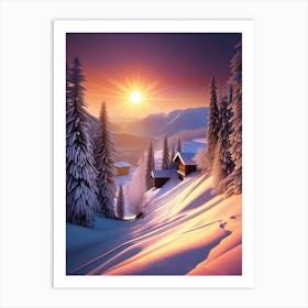 Winter Sunset Art Print