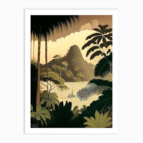 Nuku Hiva French Polynesia Rousseau Inspired Tropical Destination Art Print