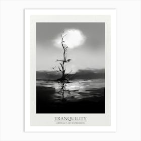 Tranquility Abstract Black And White 7 Poster Art Print