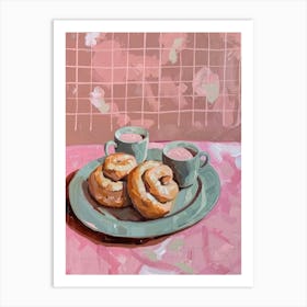 Pink Breakfast Food Cinnamon Buns 2 Art Print