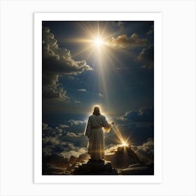 Jesus Standing On Top Of A Mountain Art Print